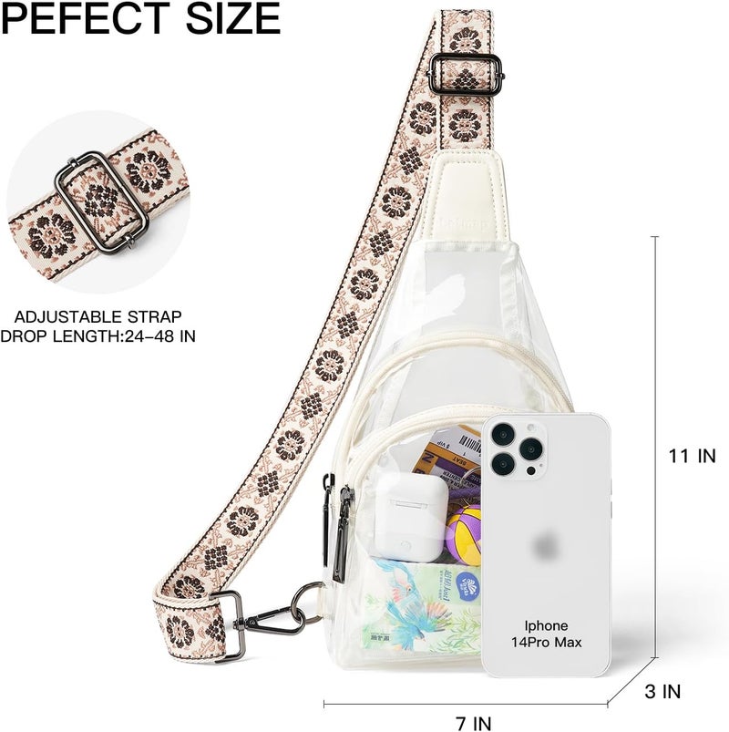 LATMAP Clear bags Stadium Approved Crossbody Sling Bag Fanny Pack Backpack Purses for Women Men Belt bag for stadium events - Image 3